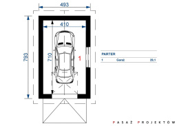 GARAŻ JEDNOSTANOWISKOWY G1