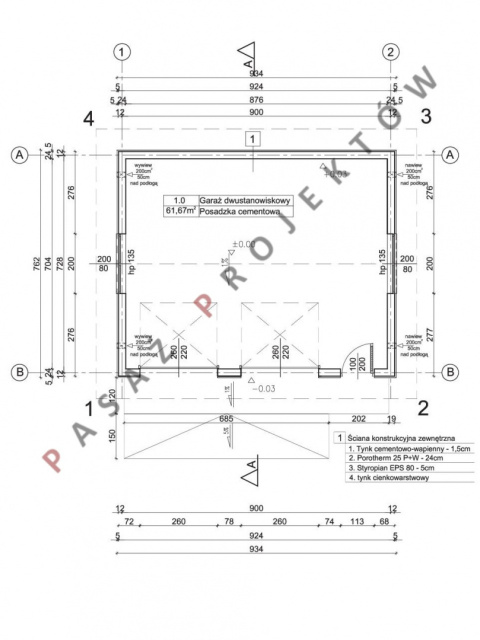 GARAŻ DWUSTANOWISKOWY G21B