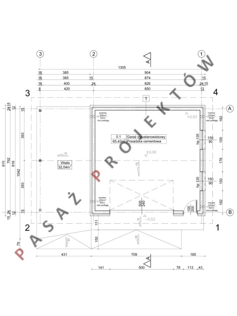 GARAŻ DWUSTANOWISKOWY Z WIATĄ G214W