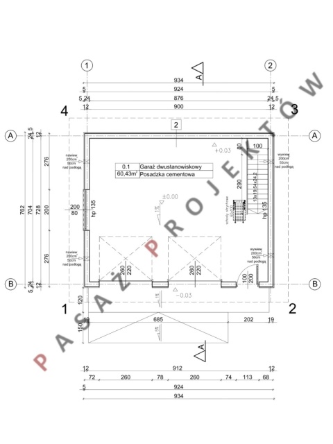 BUDYNEK GARAŻOWO-GOSPODARCZY Z PIWNICĄ T21P
