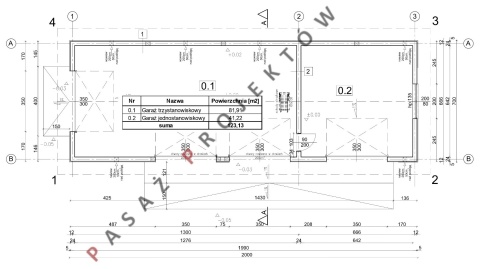 GARAŻ CZTEROSTANOWISKOWY G415