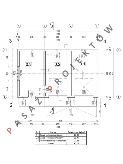 GARAŻ DWUSTANOWISKOWY K220