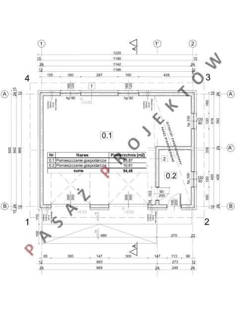 GARAŻ DWUSTANOWISKOWY K32
