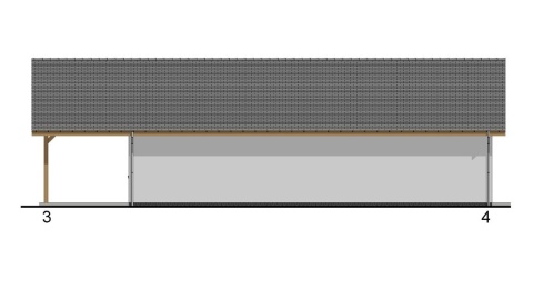 GARAŻ TRZYSTANOWISKOWY Z WIATĄ F214